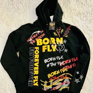 Born Fly Black Graphic Hoodie for Kids